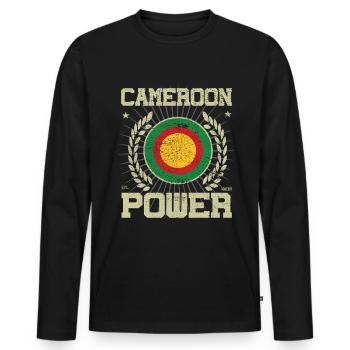 Cool Cameroun, Design - T-shirt manches longues Premium bio Homme - noir - Devant - Nico (187cm)