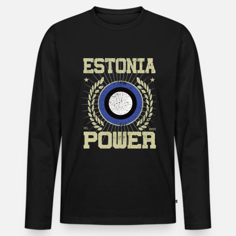 Cooles Estland, Design - Männer Premium Bio Langarmshirt - Schwarz