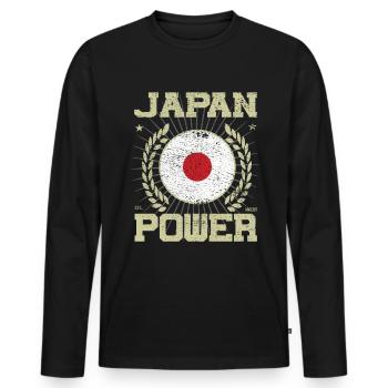 Design japonais cool - T-shirt manches longues Premium bio Homme - noir - Devant - Nico (187cm)
