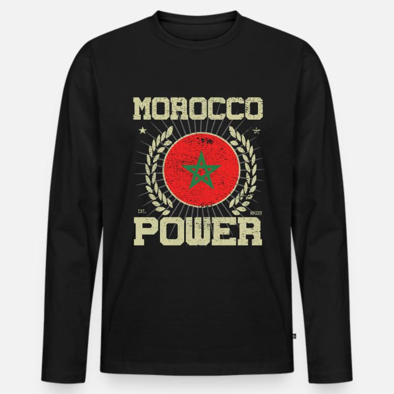 Cooles Marokko Design - Männer Premium Bio Langarmshirt - Schwarz