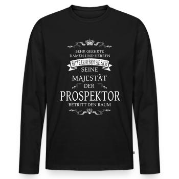 His Majesty the Prospector enters the room - Men's Premium Organic Long Sleeve Shirt - black - Front - Nico (187cm)