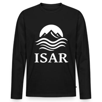cool Isar river design for the river fan - Men's Premium Organic Long Sleeve Shirt - black - Front - Nico (187cm)