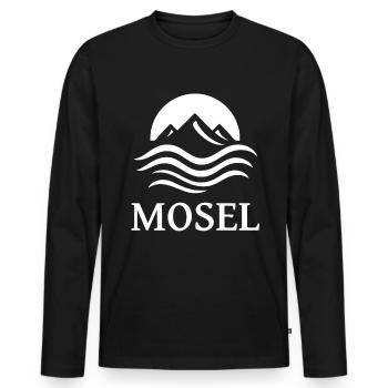 cool Moselle river design for the river fan - Men's Premium Organic Long Sleeve Shirt - black - Front - Nico (187cm)
