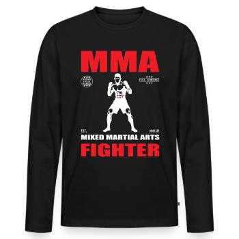 Kampfsport MMA Fighter Design für Enthusiasten - Männer Premium Bio Langarmshirt - Schwarz - Vorne - Nico (187cm)