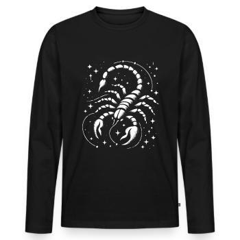 Sternzeichen Skorpion - Design für echte Kämpfer - Männer Premium Bio Langarmshirt - Schwarz - Vorne - Nico (187cm)
