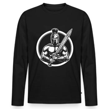 Spartans – Warrior Design for the Sparta Fan - Men's Premium Organic Long Sleeve Shirt - black - Front - Nico (187cm)