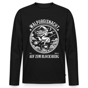 Walpurgisnacht Design für Hexen Fans - Männer Premium Bio Langarmshirt - Schwarz - Vorne - Nico (187cm)