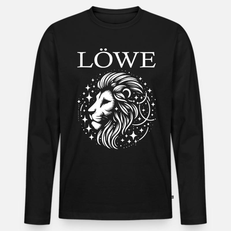 Sternzeichen Löwe Design - Männer Premium Bio Langarmshirt - Schwarz
