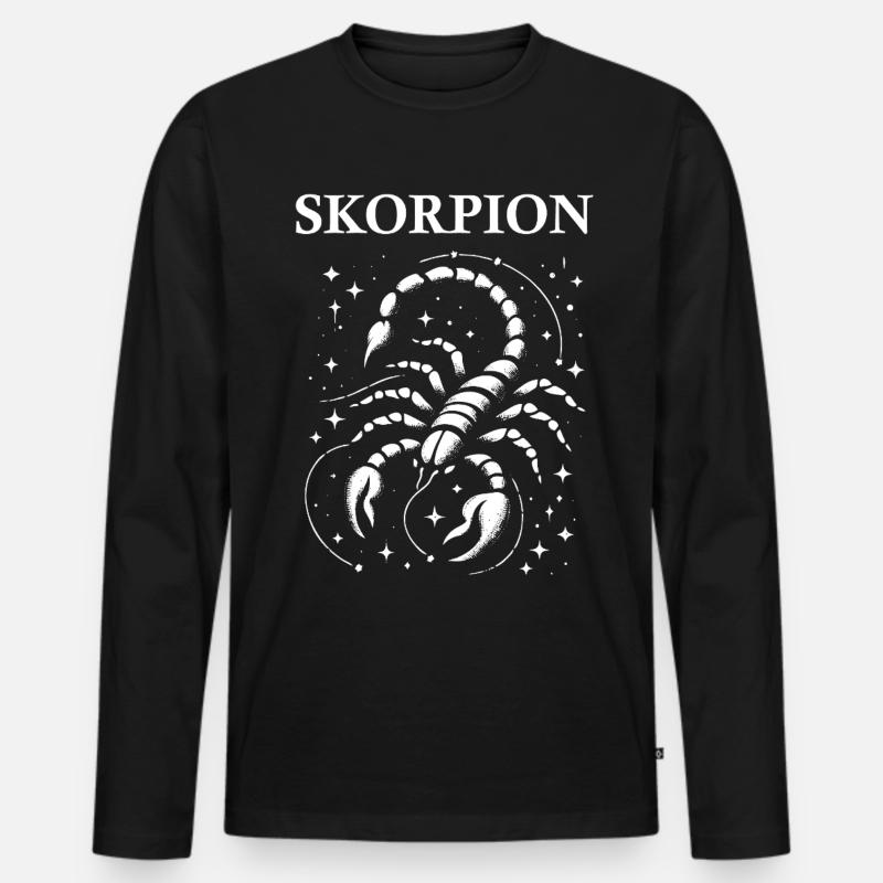 Sternzeichen Skorpion Design - Männer Premium Bio Langarmshirt - Schwarz