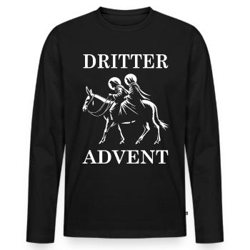 Dritter Advent – Auf dem Weg nach Bethlehem - Männer Premium Bio Langarmshirt - Schwarz - Vorne - Nico (187cm)