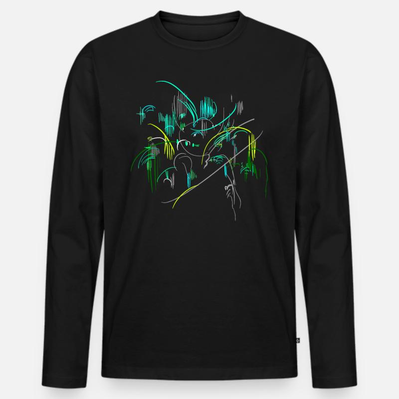 Landschaft Abstrakt - Männer Premium Bio Langarmshirt - Schwarz