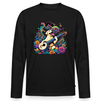 Labrador String Magic - Men's Premium Organic Long Sleeve Shirt - black - Front - Nico (187cm)