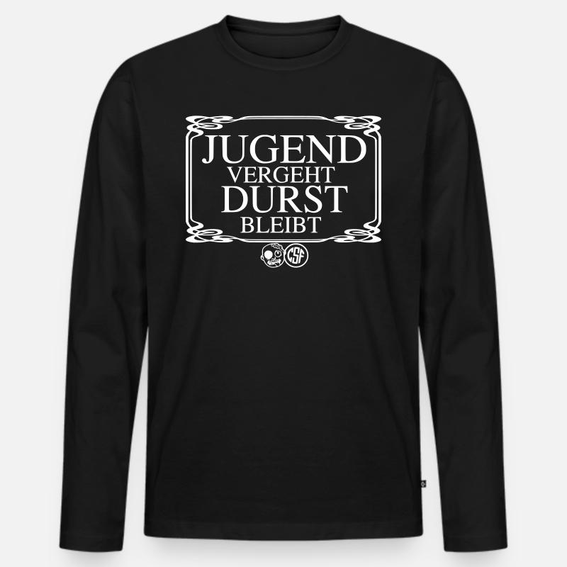 Jugend vergeht Durst bleibt - Männer Premium Bio Langarmshirt - undefined