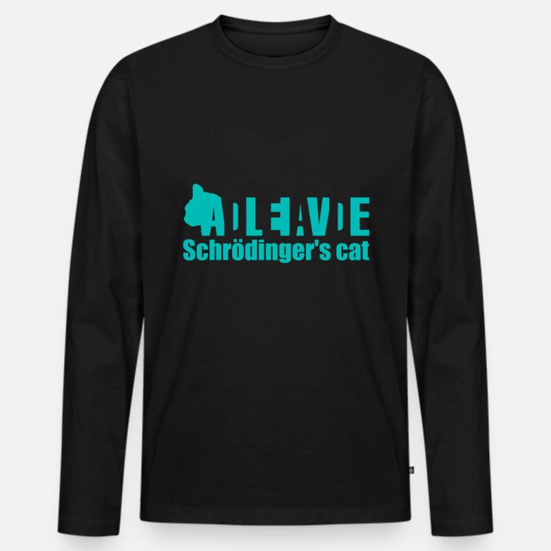 Schrödingerskatze Tot oder Lebend - Männer Premium Bio Langarmshirt - Schwarz
