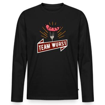 Team sausage bratwurst fans grill master - Men's Premium Organic Long Sleeve Shirt - black - Front - Nico (187cm)