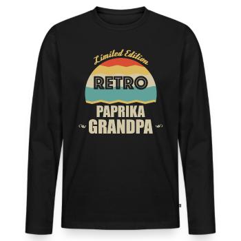 Retro Paprika Grandpa - Men's Premium Organic Long Sleeve Shirt - black - Front - Nico (187cm)