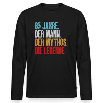 85. Geburtstag Mann Männer 85 Jahre Geschenk - Männer Premium Bio Langarmshirt - Schwarz - Vorne - Nico (187cm)