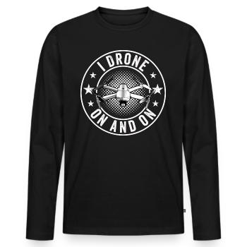 Drohnen Pilot Drohne Whoop Copter FPV Pilot Drone - T-shirt manches longues Premium bio Homme - noir - Devant - Nico (187cm)