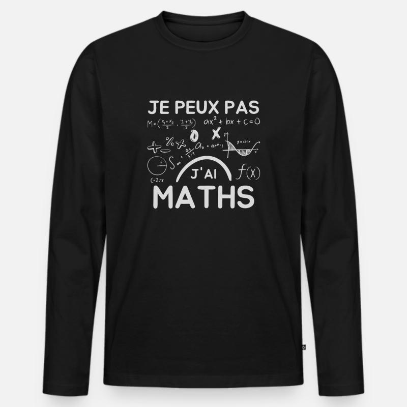 Ich kann nicht, ich kann Mathe - Männer Premium Bio Langarmshirt - Schwarz