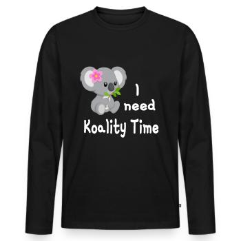 Koala needs Koality Time - Men's Premium Organic Long Sleeve Shirt - black - Front - Nico (187cm)