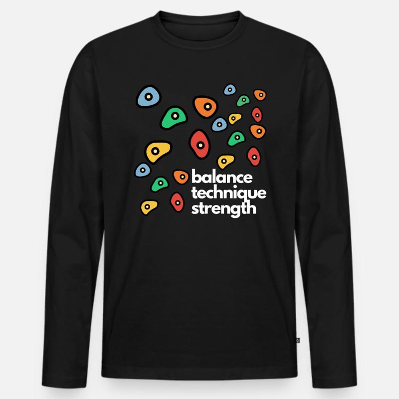 Bouldern - Männer Premium Bio Langarmshirt - Schwarz