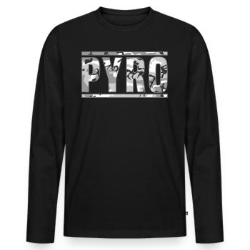 vuurwerk shirt pyro camo - Männer Premium Bio Langarmshirt - Schwarz - Vorne - Nico (187cm)