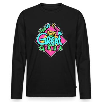Grand Grand-père Vintage - T-shirt manches longues Premium bio Homme - noir - Devant - Nico (187cm)