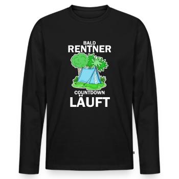 Bald Rentner Countdown läuft - Männer Premium Bio Langarmshirt - Schwarz - Vorne - Nico (187cm)
