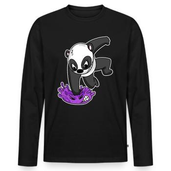 Panda Virus Combat - T-shirt manches longues Premium bio Homme - noir - Devant - Nico (187cm)
