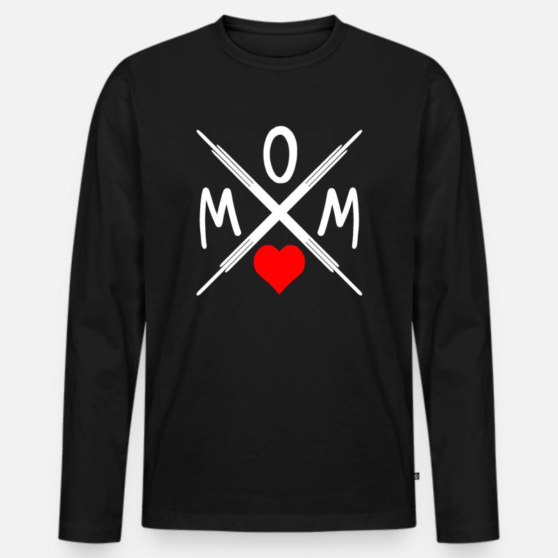 Mom - Mutter - Mama - Männer Premium Bio Langarmshirt - Schwarz