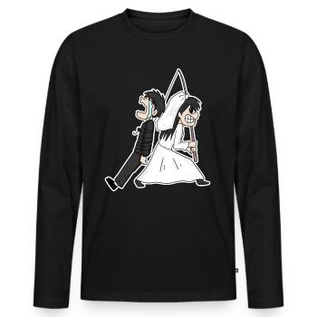 Heirat Meme Lustig - Männer Premium Bio Langarmshirt - Schwarz - Vorne - Nico (187cm)