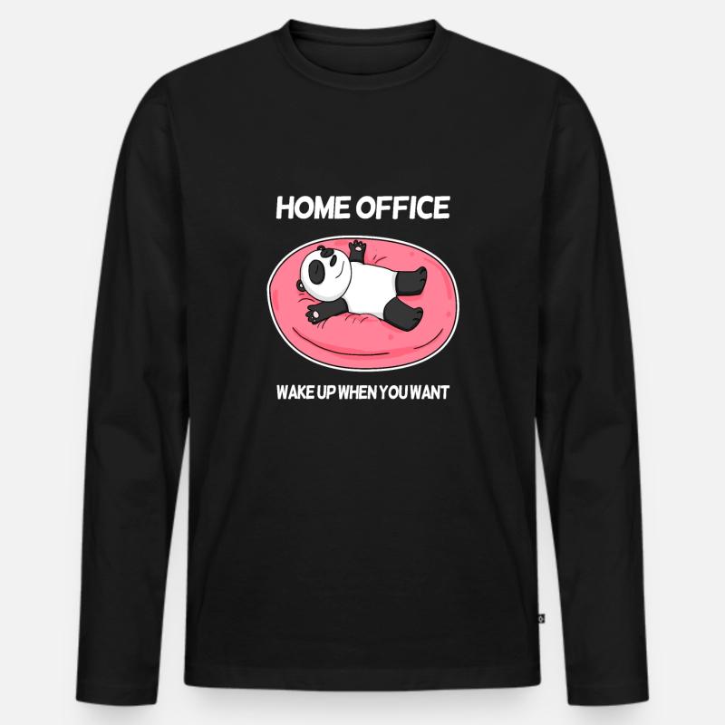 Home Office - Männer Premium Bio Langarmshirt - Schwarz