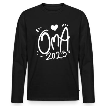 Oma 2023 - Werdende Oma 2023 - Männer Premium Bio Langarmshirt - Schwarz - Vorne - Nico (187cm)