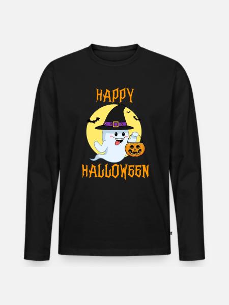 Halloween Halloween Halloween Halloween Halloween - Premium økologisk langærmet T-shirt til mænd - sort