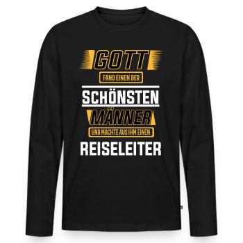 Reiseleiter, einer der schönsten Männer der Welt - Männer Premium Bio Langarmshirt - Schwarz - Vorne - Nico (187cm)