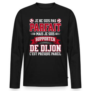 Supporter Football Dijon Foot Fier Dijonnais - T-shirt manches longues Premium bio Homme - noir - Devant - Nico (187cm)