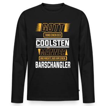 Barschangler einer der coolsten Männer der Welt - Männer Premium Bio Langarmshirt - Schwarz - Vorne - Nico (187cm)