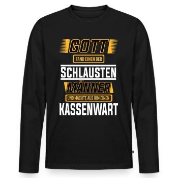 Kassenwart einer der schlausten Männer Der Welt - Männer Premium Bio Langarmshirt - Schwarz - Vorne - Nico (187cm)