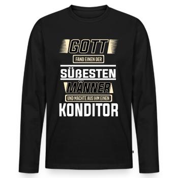 Konditor einer der süßesten Männer der Welt - Männer Premium Bio Langarmshirt - Schwarz - Vorne - Nico (187cm)