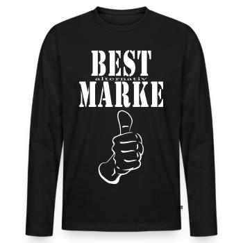 MEILLEURE alternative BRAND pouce levé - T-shirt manches longues Premium bio Homme - noir - Devant - Nico (187cm)