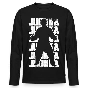 Judo Fighter - Men's Premium Organic Long Sleeve Shirt - black - Front - Nico (187cm)