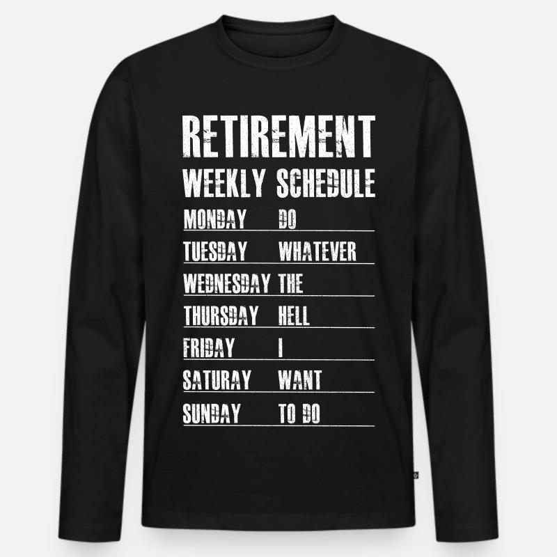 Wochenplan für den Ruhestand - Männer Premium Bio Langarmshirt - Schwarz
