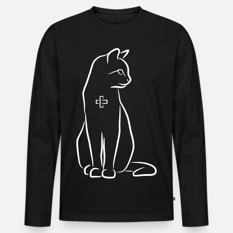 Tierarzt Katze - Männer Premium Bio Langarmshirt - Schwarz
