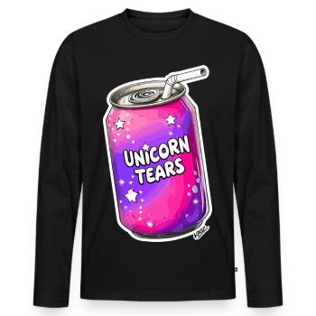 Unicorn Tears Limonadendose - Männer Premium Bio Langarmshirt - Schwarz - Vorne - Nico (187cm)