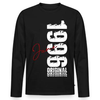 Cadeau du 30e anniversaire Millésime Juin Millésime 1996 - T-shirt manches longues Premium bio Homme - noir - Devant - Nico (187cm)