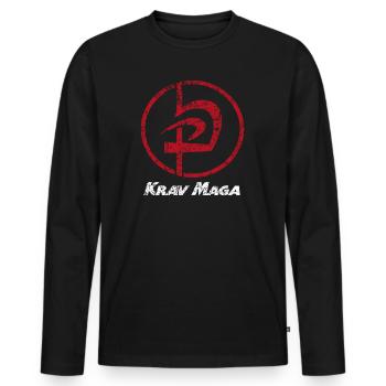 Krav Maga Défense Militaire Armée Gymnase - T-shirt manches longues Premium bio Homme - noir - Devant - Nico (187cm)