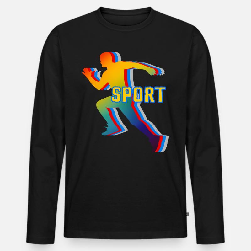 Running Rainbow Run Freizeitgeschenk - Männer Premium Bio Langarmshirt - Schwarz