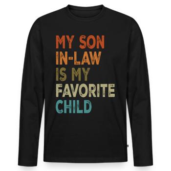 Mon gendre est mon enfant préféré pour la mère - T-shirt manches longues Premium bio Homme - noir - Devant - Nico (187cm)
