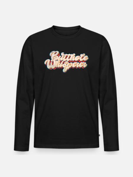 Butthole Whisperer - Men's Premium Organic Long Sleeve Shirt - black