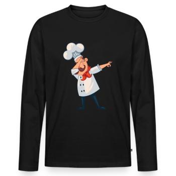 Chefkoch macht den Dab Koch kochen Küche Geschenk - Männer Premium Bio Langarmshirt - Schwarz - Vorne - Nico (187cm)
